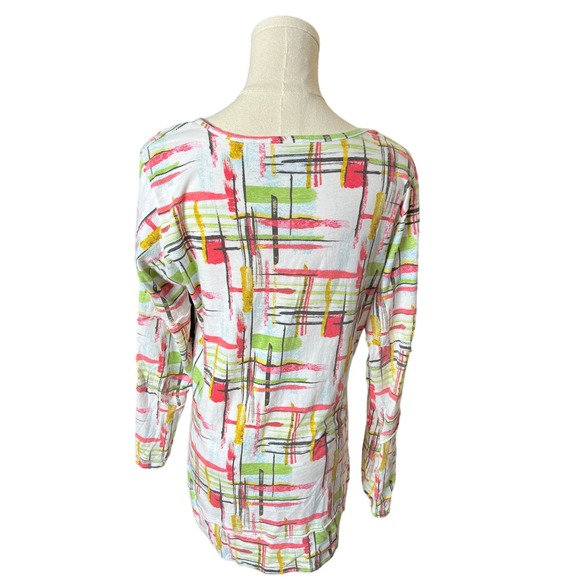 C.M.C. by Color Me Cotton Top Long Sleeves Abstract Multicolor Print, Empire - Picture 4 of 6